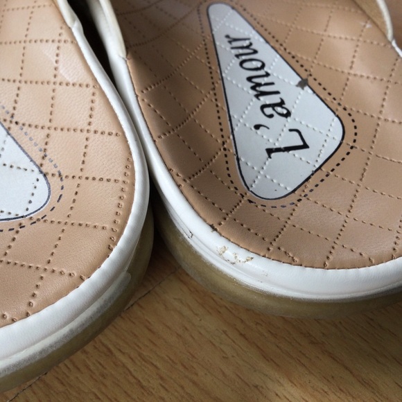 White Sandals  L' Amour Size 39 Dressy  Leather - Picture 8 of 10